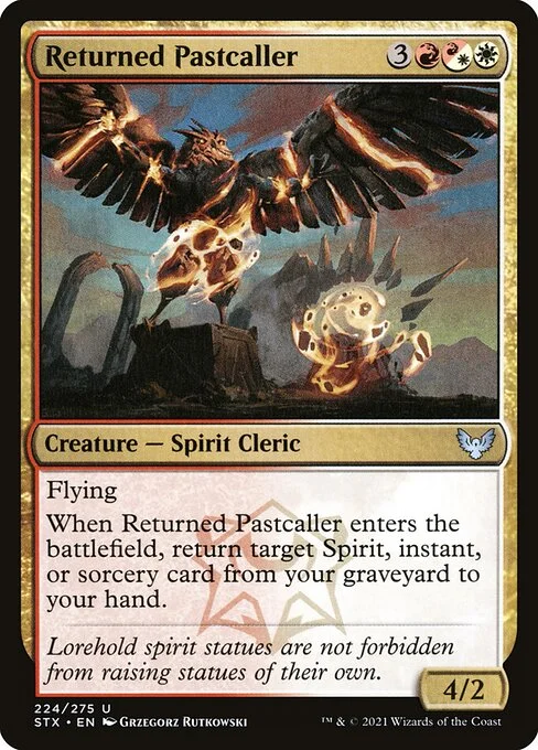 Returned Pastcaller, carta Magic di tipo Creature — Spirit Cleric illustrata da Grzegorz Rutkowski