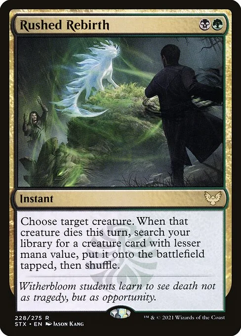Rushed Rebirth, carta Magic di tipo Instant illustrata da Jason Kang