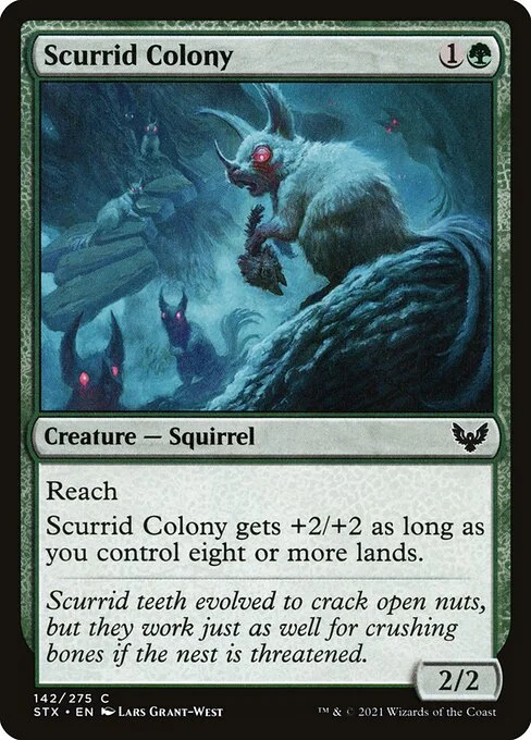 Scurrid Colony, carta Magic di tipo Creature — Squirrel illustrata da Lars Grant-West