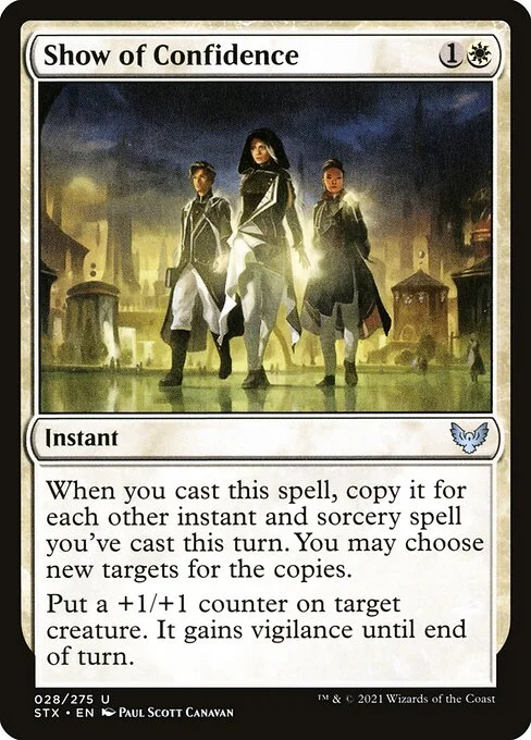 Show of Confidence, carta Magic di tipo Instant illustrata da Paul Scott Canavan
