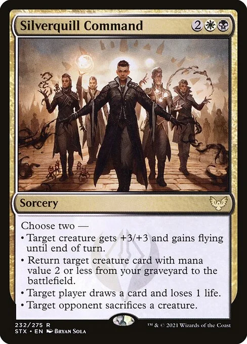 Silverquill Command, carta Magic di tipo Sorcery illustrata da Bryan Sola