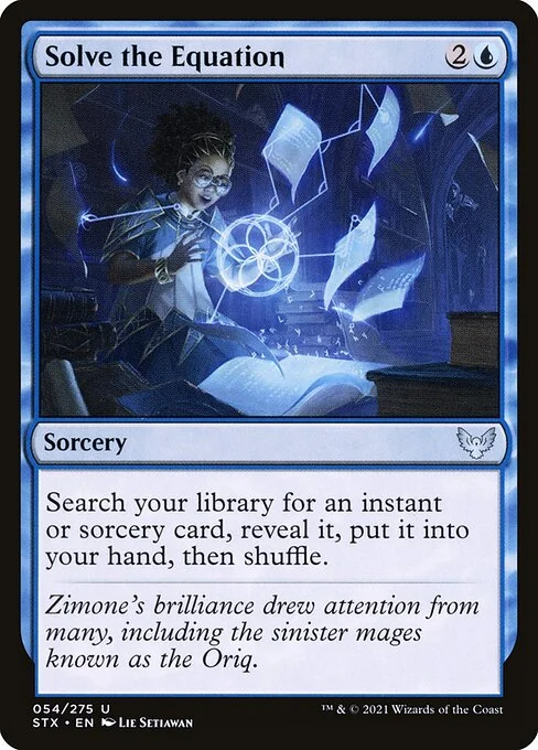 Solve the Equation, carta Magic di tipo Sorcery illustrata da Lie Setiawan