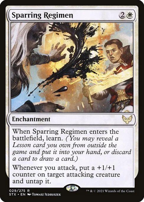 Sparring Regimen, carta Magic di tipo Enchantment illustrata da Tomasz Jedruszek