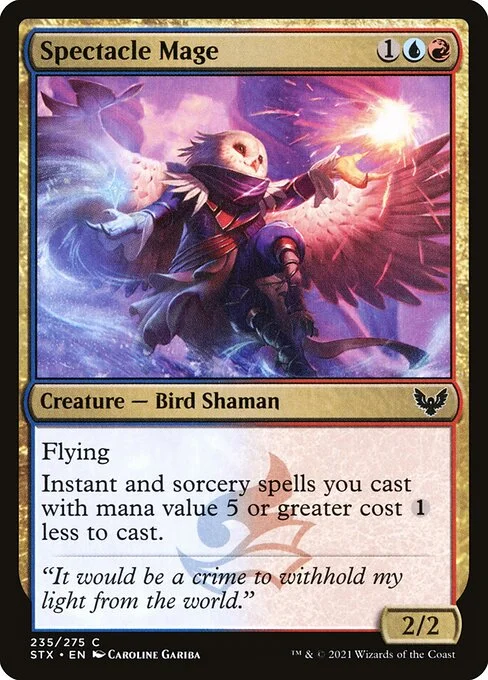 Spectacle Mage, carta Magic di tipo Creature — Bird Shaman illustrata da Caroline Gariba