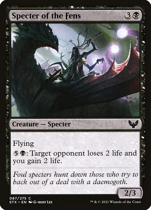 Specter of the Fens, carta Magic di tipo Creature — Specter illustrata da G-host Lee