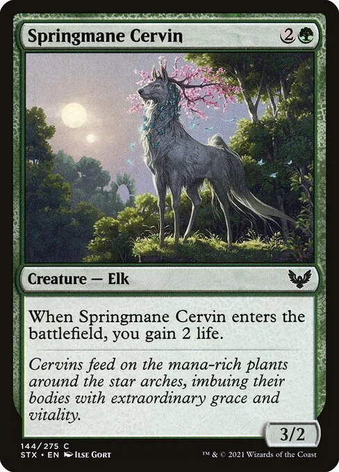 Springmane Cervin, carta Magic di tipo Creature — Elk illustrata da Ilse Gort