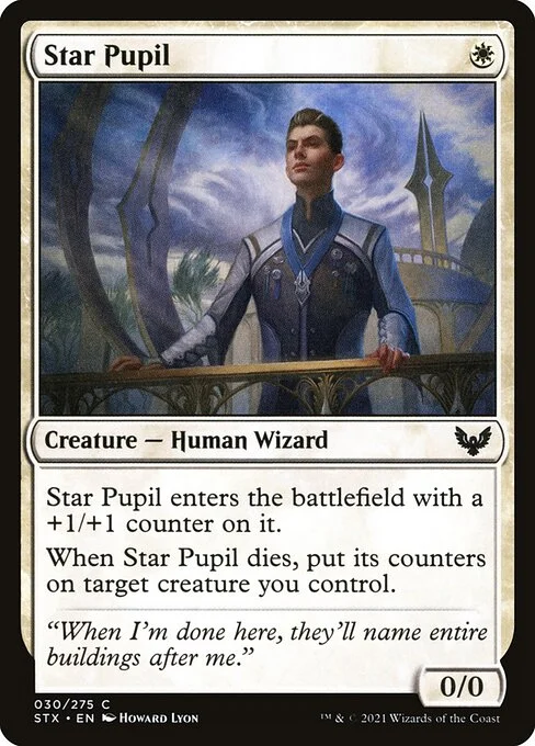 Star Pupil, carta Magic di tipo Creature — Human Wizard illustrata da Howard Lyon