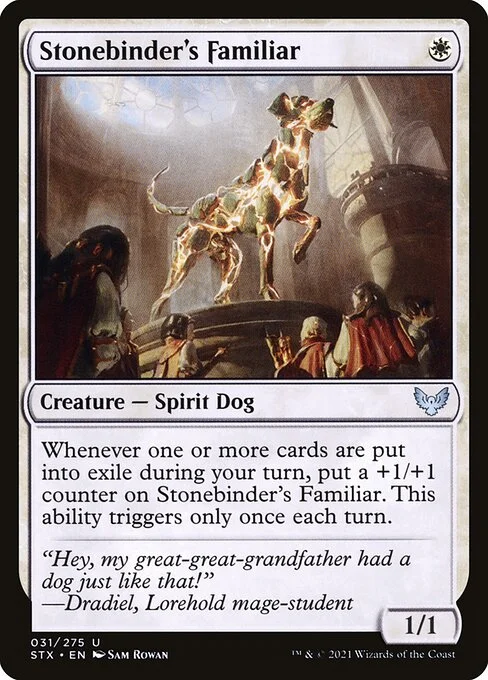 Stonebinder's Familiar, carta Magic di tipo Creature — Spirit Dog illustrata da Sam Rowan