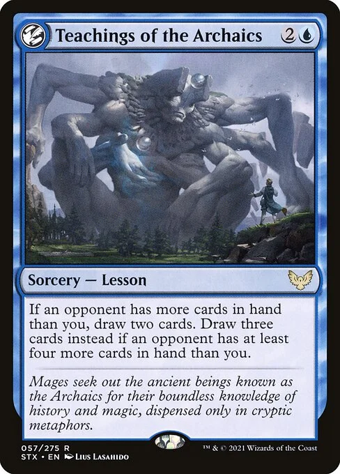 Teachings of the Archaics, carta Magic di tipo Sorcery — Lesson illustrata da Lius Lasahido