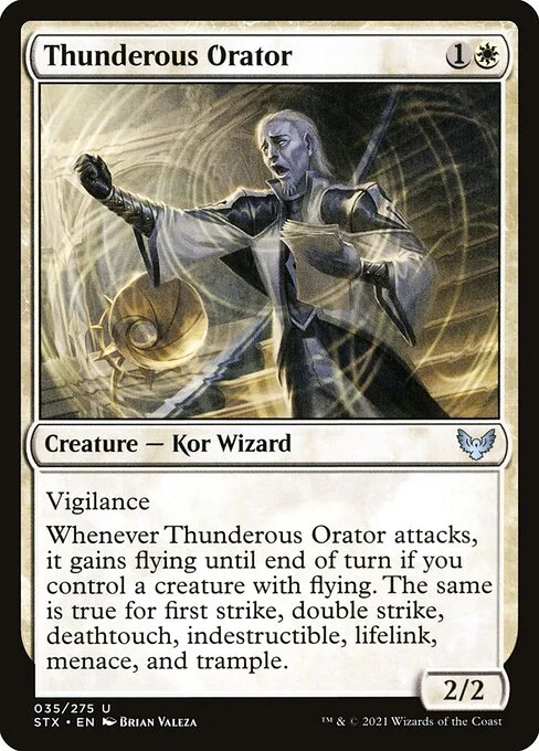 Thunderous Orator, carta Magic di tipo Creature — Kor Wizard illustrata da Brian Valeza