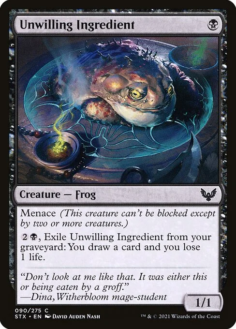 Unwilling Ingredient, carta Magic di tipo Creature — Frog illustrata da David Auden Nash