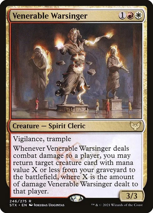 Venerable Warsinger, carta Magic di tipo Creature — Spirit Cleric illustrata da Jokubas Uogintas