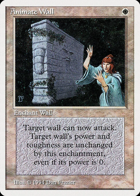Animate Wall, carta Magic di tipo Enchantment — Aura illustrata da Dan Frazier