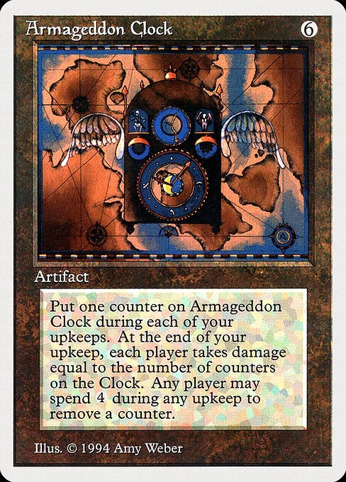 Armageddon Clock, carta Magic di tipo Artifact illustrata da Amy Weber