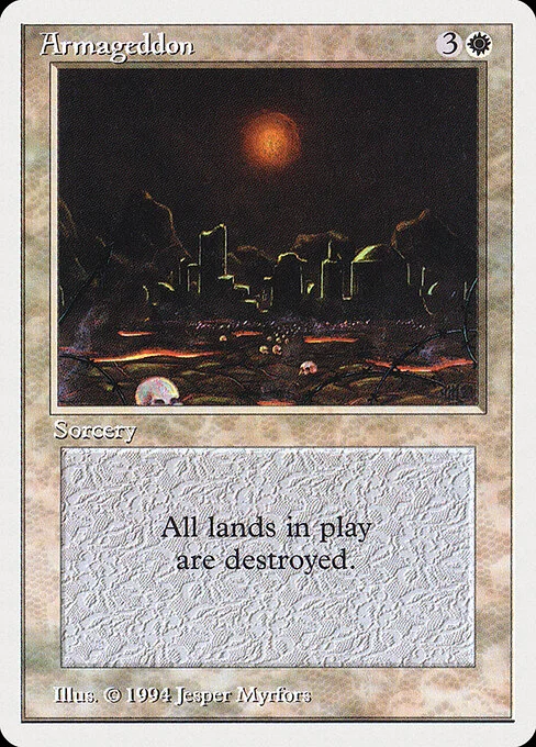 Armageddon, carta Magic di tipo Sorcery illustrata da Jesper Myrfors