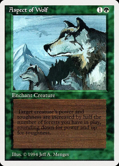 Aspect of Wolf, carta Magic di tipo Enchantment — Aura illustrata da Jeff A. Menges