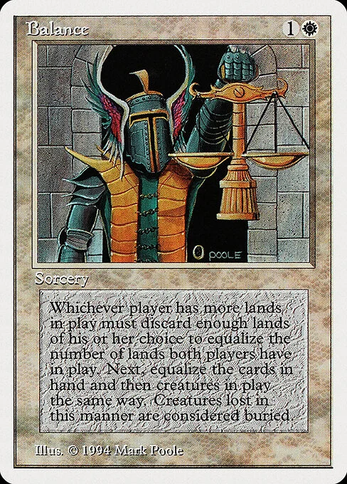Balance, carta Magic di tipo Sorcery illustrata da Mark Poole