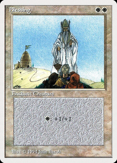Blessing, carta Magic di tipo Enchantment — Aura illustrata da Julie Baroh
