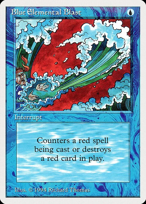 Blue Elemental Blast, carta Magic di tipo Instant illustrata da Richard Thomas