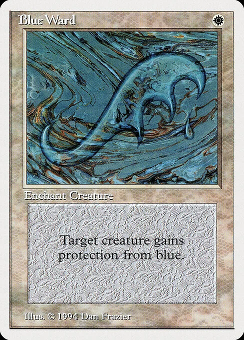 Blue Ward, carta Magic di tipo Enchantment — Aura illustrata da Dan Frazier