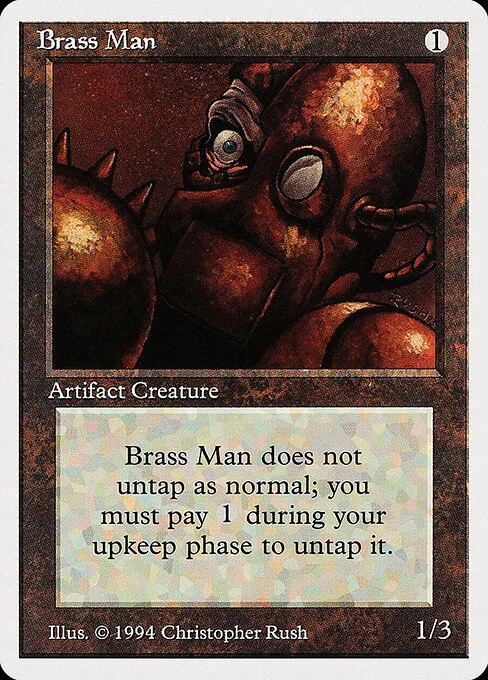 Brass Man, carta Magic di tipo Artifact Creature — Construct illustrata da Christopher Rush