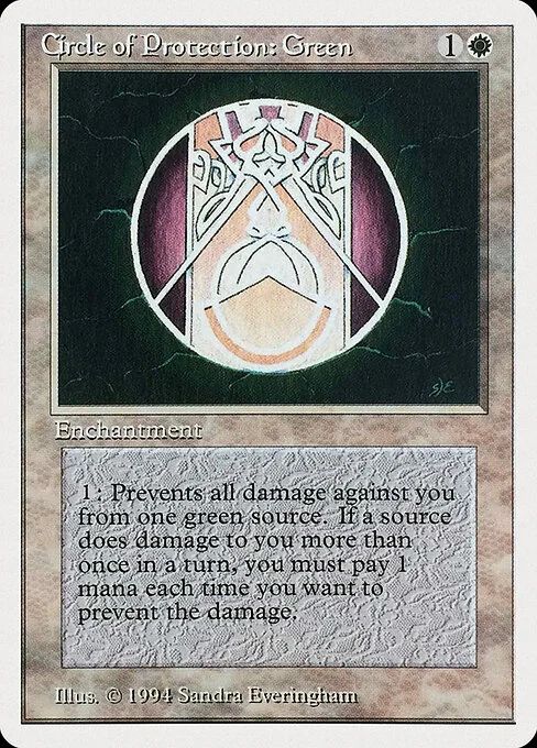 Circle of Protection: Green, carta Magic di tipo Enchantment illustrata da Sandra Everingham