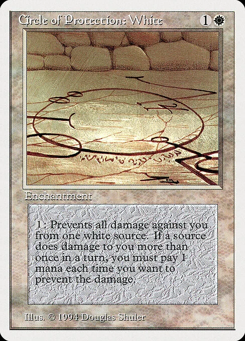 Circle of Protection: White, carta Magic di tipo Enchantment illustrata da Douglas Shuler