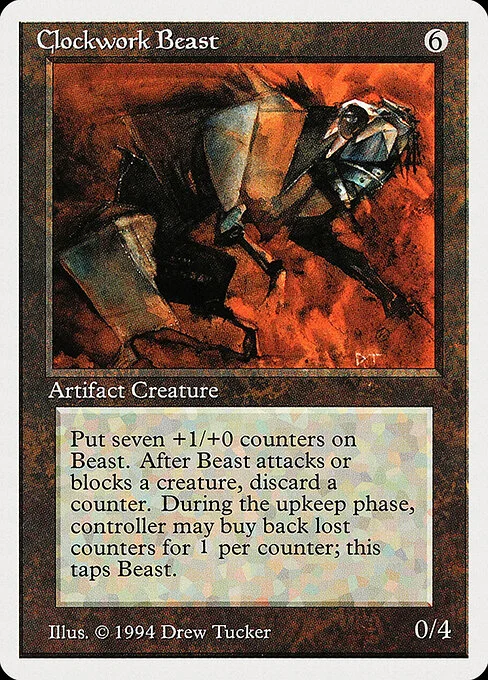 Clockwork Beast, carta Magic di tipo Artifact Creature — Beast illustrata da Drew Tucker