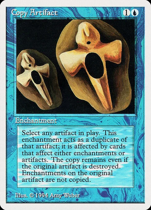 Copy Artifact, carta Magic di tipo Enchantment illustrata da Amy Weber