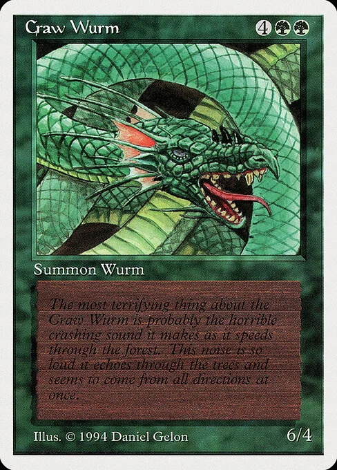 Craw Wurm, carta Magic di tipo Creature — Wurm illustrata da Daniel Gelon