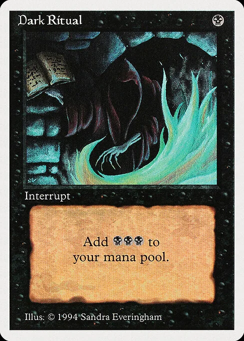 Dark Ritual, carta Magic di tipo Instant illustrata da Sandra Everingham