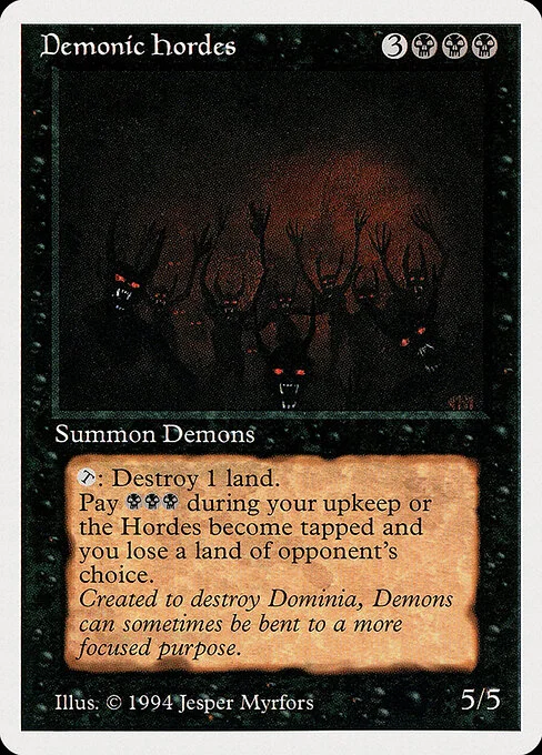 Demonic Hordes, carta Magic di tipo Creature — Demon illustrata da Jesper Myrfors
