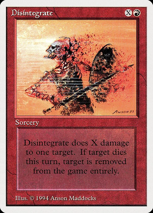 Disintegrate, carta Magic di tipo Sorcery illustrata da Anson Maddocks