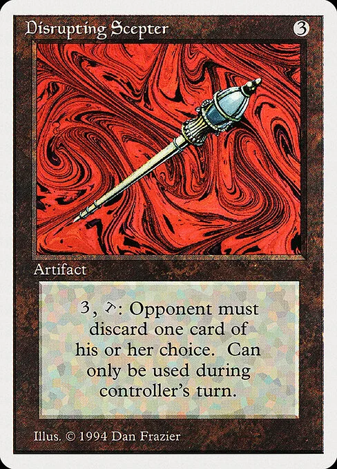 Disrupting Scepter, carta Magic di tipo Artifact illustrata da Dan Frazier