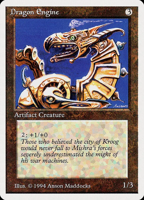 Dragon Engine, carta Magic di tipo Artifact Creature — Dragon Construct illustrata da Anson Maddocks