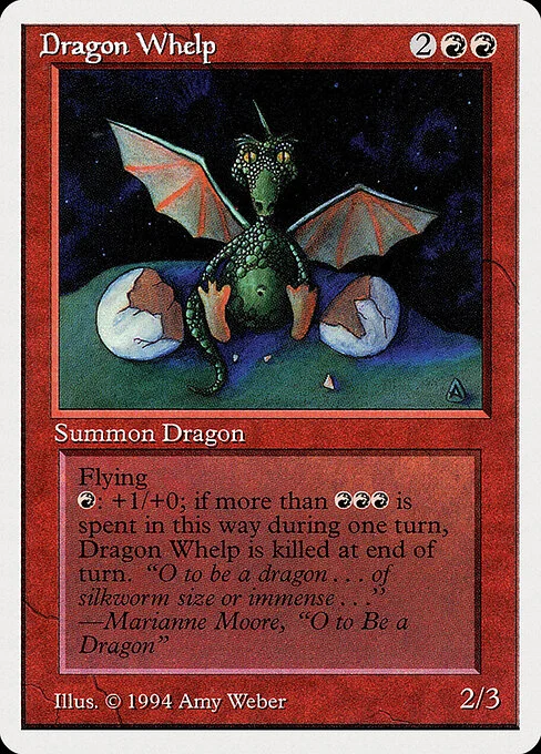Dragon Whelp, carta Magic di tipo Creature — Dragon illustrata da Amy Weber