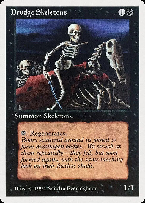 Drudge Skeletons, carta Magic di tipo Creature — Skeleton illustrata da Sandra Everingham