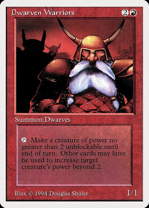 Dwarven Warriors, carta Magic di tipo Creature — Dwarf Warrior illustrata da Douglas Shuler