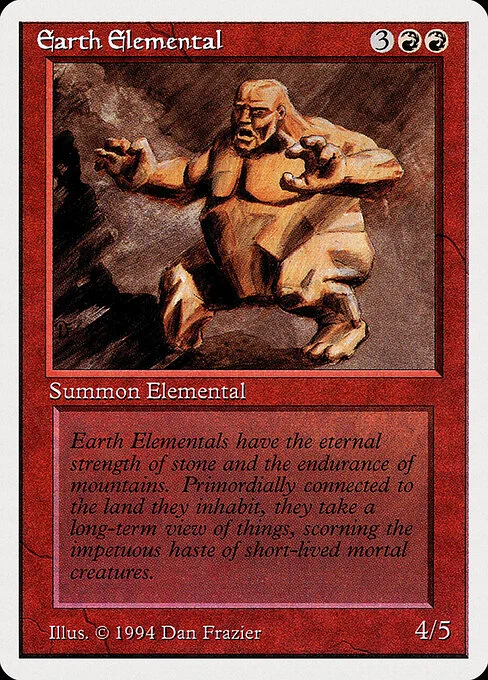 Earth Elemental, carta Magic di tipo Creature — Elemental illustrata da Dan Frazier