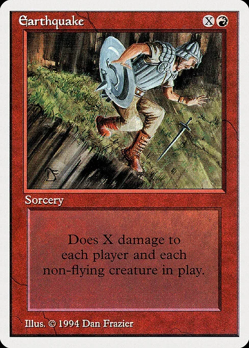 Earthquake, carta Magic di tipo Sorcery illustrata da Dan Frazier