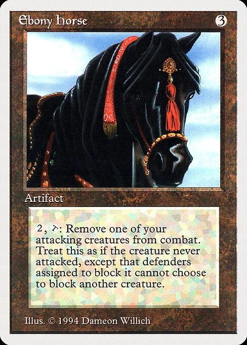 Ebony Horse, carta Magic di tipo Artifact illustrata da Dameon Willich