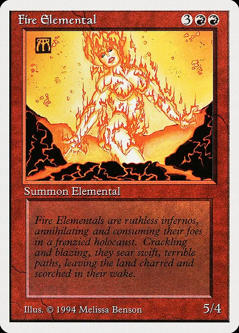 Fire Elemental, carta Magic di tipo Creature — Elemental illustrata da Melissa A. Benson