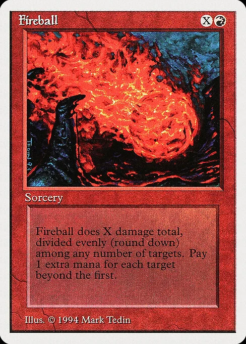 Fireball, carta Magic di tipo Sorcery illustrata da Mark Tedin