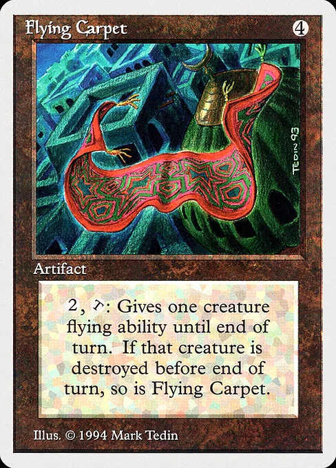 Flying Carpet, carta Magic di tipo Artifact illustrata da Mark Tedin