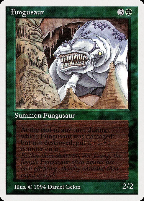 Fungusaur, carta Magic di tipo Creature — Fungus Dinosaur illustrata da Daniel Gelon