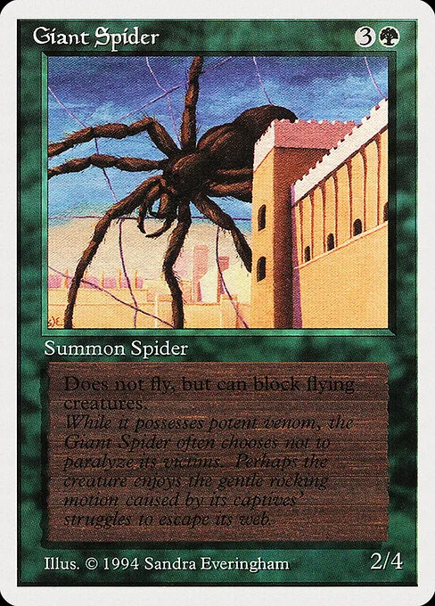 Giant Spider, carta Magic di tipo Creature — Spider illustrata da Sandra Everingham
