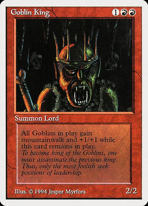 Goblin King, carta Magic di tipo Creature — Goblin illustrata da Jesper Myrfors