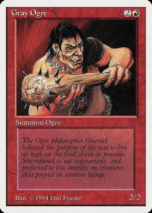 Gray Ogre, carta Magic di tipo Creature — Ogre illustrata da Dan Frazier