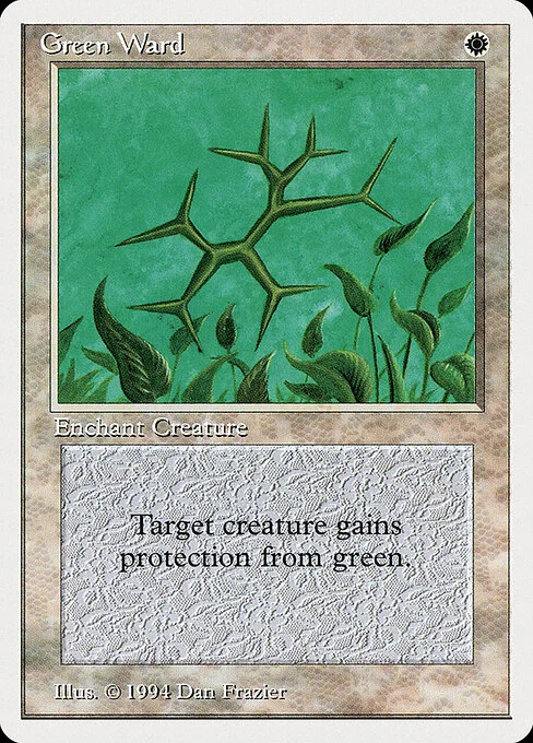 Green Ward, carta Magic di tipo Enchantment — Aura illustrata da Dan Frazier