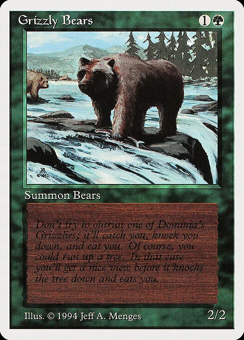Grizzly Bears, carta Magic di tipo Creature — Bear illustrata da Jeff A. Menges